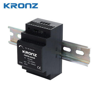 60W Output Power Industrial Power Supply with Din Rail Mount 4.9-5.5V ADJ Plastic Housing