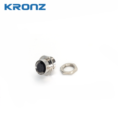 M12 Panel Mount Connector Flange 3/4/5/8/12 Pin Solder Cup Contact Termination