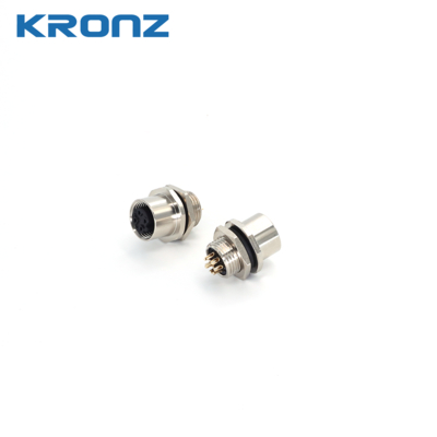 4-pin Female Flange Connector 4 pin Aviation Socket Rear Mount M12 Panel Connector