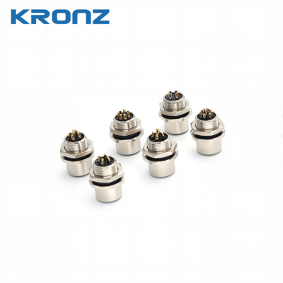 4-pin Female Flange Connector 4 pin Aviation Socket Rear Mount M12 Panel Connector