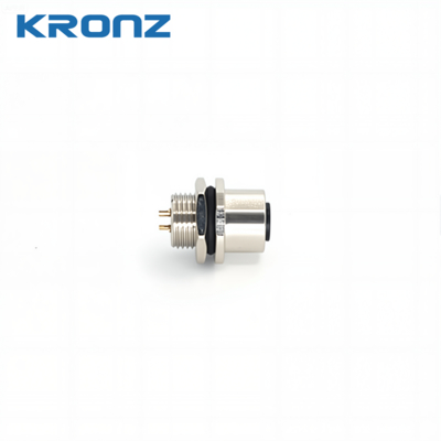 4-pin Female Flange Connector 4 pin Aviation Socket Rear Mount M12 Panel Connector