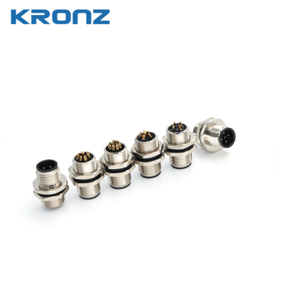 Aviation Plug Solder Female Mount 8Pin Connector Socket M12 for Electrical Electronic Signal