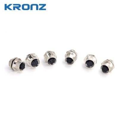 Buen precio Conector de sensores de 12 polos M12 Receptacle masculino 12 posiciones conector de salida de toma de soldadura en línea