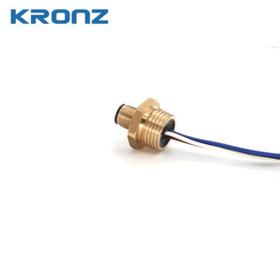 Brida receptáculo macho M12 a 1/2" NPT de 4 pines 300V AC/DC Conector circular para montaje en panel metálico IP67