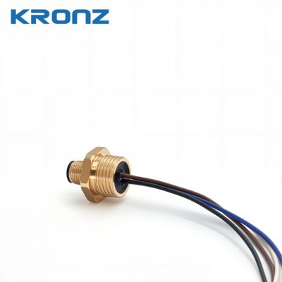 4ピンM12 男性コネクタ 1/2" NPTパネルマウント 300V AC/DC メタル受容器フレンズ IP67