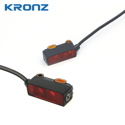 Micro Photoelectric Sensor 0-120mm Adjustable Detection PNP NO Output Red Visible Light