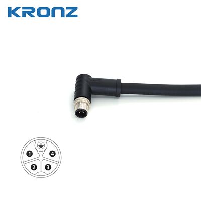 Good price M12 Male Angled Precast Connector with K-CODE, 12A Rated Current, and IP67 Protection for Automation Sensors,2M/5M/10M. online