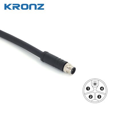 Good price M12 male straight, K-coded, with IP67 protection, 12A current rating and gold-plated contacts, suitable for industrial automation,2M/5M/10M. online