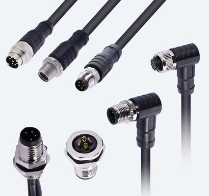 Harga bagus Konektor M12 Female Teredam dengan Outlet Lurus dan Kontak Paduan Tembaga untuk Lingkungan Keras on line