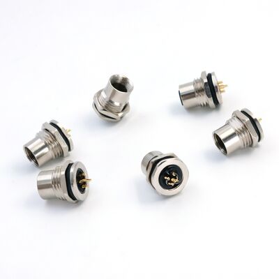 Bon prix M12 Connecteur monté sur panneau féminin A-Code 5 broches à l'avant fixé à la soude pour automatisation industrielle en ligne