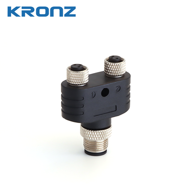 Goede prijs IP67 M12 Y-distributor with Gold Plated Contacts Compliant with IEC 61076-2-101 Standard online